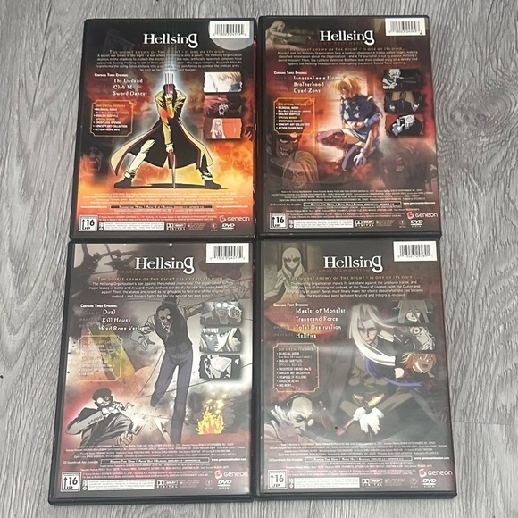 Hellsing Complete Anime DVD Series Vol 1-4 OOP Geneon Signature Series Japan - Picture 2 of 3